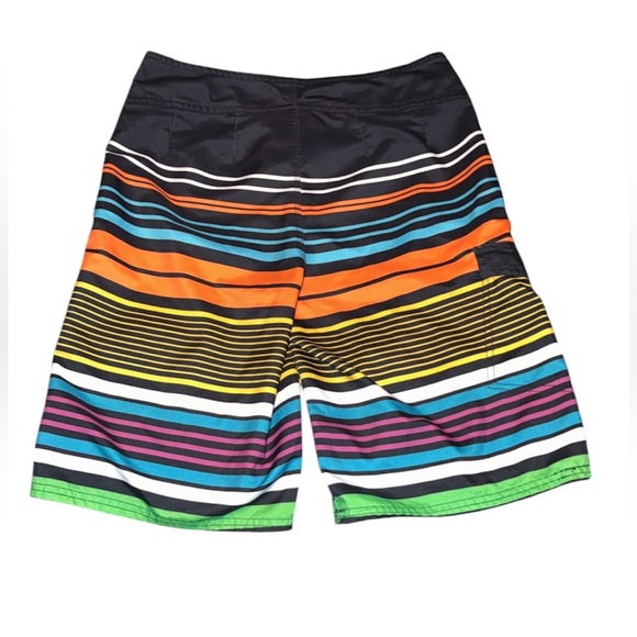 Mossimo Supply Co. Navy and Orange Striped Board Shorts Boys/youth Size 20 - Picture 2 of 3